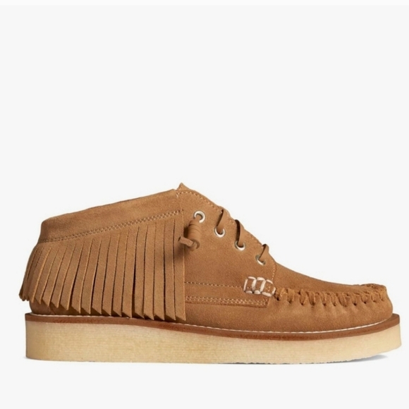 NWT Sperry Rebecca Minkoff Frienge Chukka Tan Suede Boho Boots - Picture 1 of 9